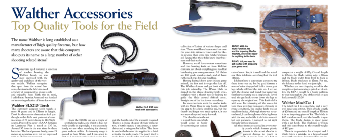 Walther SLS210 and tools review in Guns Australia magazine